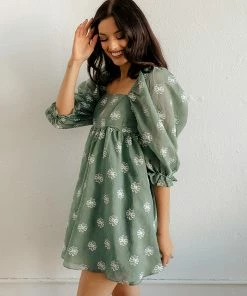 STORIA Daisy Applique Floral Babydoll Dress