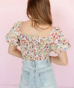 DO + BE COLLECTION TOPS Riley Floral Smocked Crop Top 21 DO + BE COLLECTION TOPS Riley Floral Smocked Crop Top