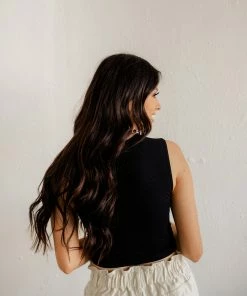 BT TOPS Josephine Seamless Cropped Top - Black