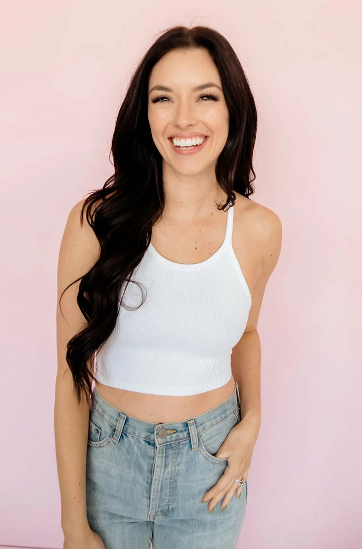 BT Tammy Ribbed Racerback Brami - White BEST SELLERS 6 BT Tammy Ribbed Racerback Brami - White BEST SELLERS