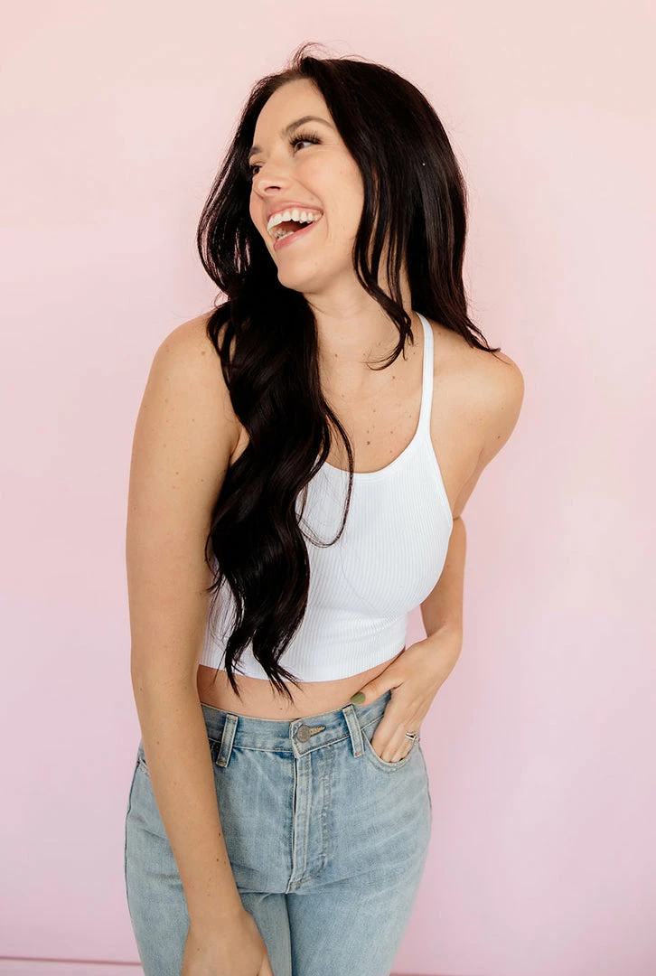 BT Tammy Ribbed Racerback Brami - White BEST SELLERS 7 BT Tammy Ribbed Racerback Brami - White BEST SELLERS