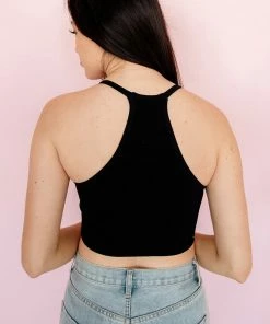 BT TOPS Tammy Ribbed Racerback Brami - Black