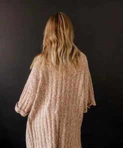 BT Ventura Mixed Yarn Knit Sweater Cardigan - Camel