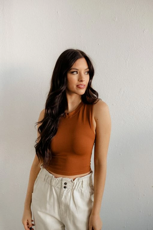 BT Josephine Seamless Cropped Top - Camel