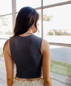 BT TOPS Josephine Seamless Cropped Top - Grey