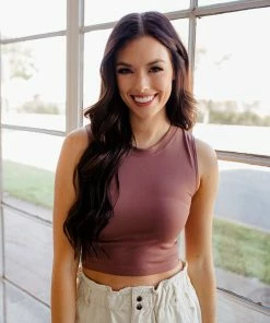 BT Josephine Seamless Cropped Top - Rose Wood