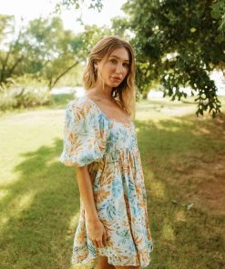 BT Deep Summer Puff Sleeve Babydoll Dress MADE IN THE USA