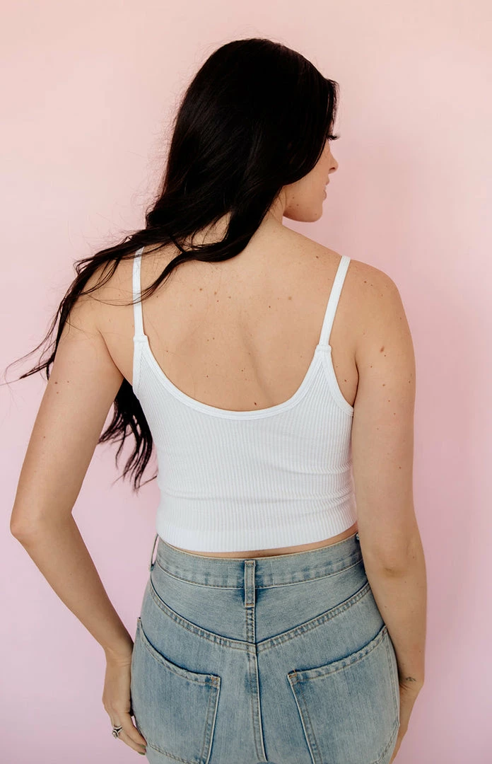 BT Sydney Ribbed Seamless Crop Tank - White 6 BT Sydney Ribbed Seamless Crop Tank - White