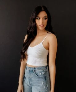 BT Sydney Ribbed Seamless Crop Tank - White 14 BT Sydney Ribbed Seamless Crop Tank - White