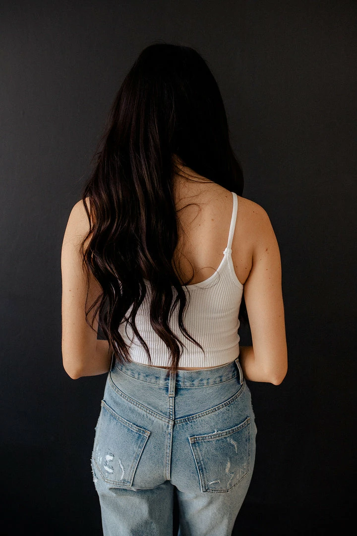 BT Sydney Ribbed Seamless Crop Tank - White 9 BT Sydney Ribbed Seamless Crop Tank - White