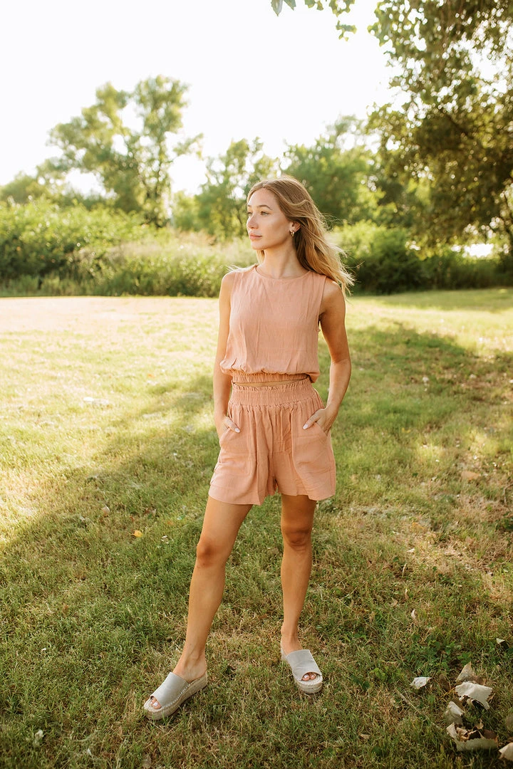 BT MATCHING SETS Camden Billowy Linen Crop Top- Salmon 7 BT MATCHING SETS Camden Billowy Linen Crop Top- Salmon