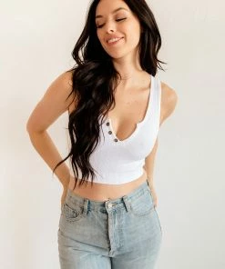 BT Olivia Henley Seamless Crop Tank - White BEST SELLERS