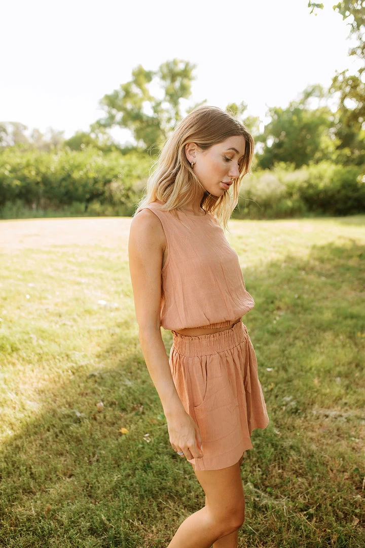 BT MATCHING SETS Camden Billowy Linen Crop Top- Salmon 6 BT MATCHING SETS Camden Billowy Linen Crop Top- Salmon