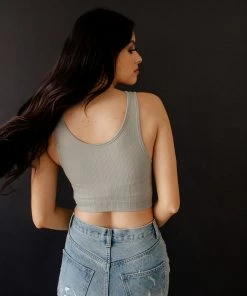 BT Olivia Henley Seamless Crop Tank - Pewter