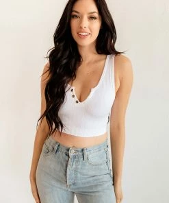 BT Olivia Henley Seamless Crop Tank - White BEST SELLERS