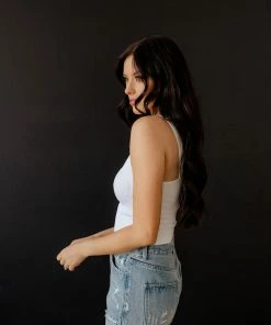 DYNAMIC Calbi Ribbed Cropped Tank - White