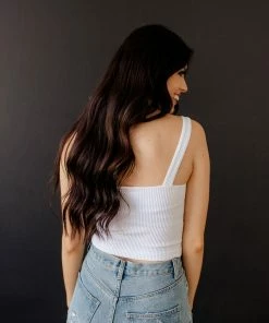 DYNAMIC Calbi Ribbed Cropped Tank - White