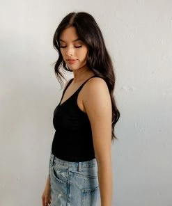 DYNAMIC Calbi Ribbed Cropped Tank - Black TOPS