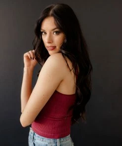 DYNAMIC TOPS Calbi Ribbed Cropped Tank - Fig