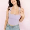 LE LIS Tina Tie Back Crop Top - Lavender