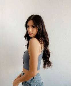 DYNAMIC Jaya Ribbed Racerback Seamless Tank - Powder Blue TOPS