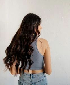 DYNAMIC Jaya Ribbed Racerback Seamless Tank - Powder Blue TOPS