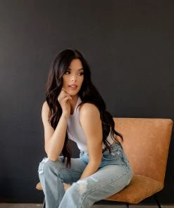 DYNAMIC TOPS Jaya Ribbed Racerback Seamless Tank - White