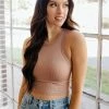 DYNAMIC TOPS Calm Seamless Ribbed Crop Tank Top - Nude