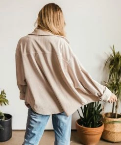 WL TOPS Cayla Corduroy Button Down Pocket Top - Sand 20 WL TOPS Cayla Corduroy Button Down Pocket Top - Sand