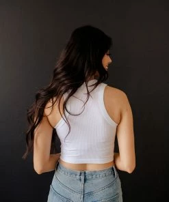 DYNAMIC Calm Seamless Ribbed Crop Tank Top - White