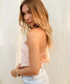 LE LIS Justine Leopard Scarf Top ANIMAL PRINT