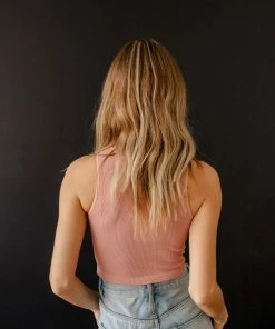 DYNAMIC Ford Seamless Ribbed Crop Tank Top - Mauve