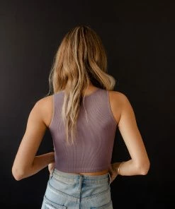DYNAMIC TOPS Ford Seamless Ribbed Crop Tank Top - Dusty Lilac 9 DYNAMIC TOPS Ford Seamless Ribbed Crop Tank Top - Dusty Lilac