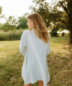 BT Riptide Cotton Striped Button Down Top