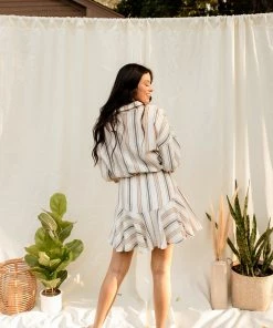 BT Priyanka Striped Button Down Dress DRESSES