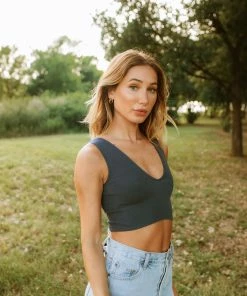 BT Jolie Ribbed Seamless Crop Top - Marine