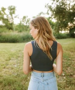 BT Jolie Ribbed Seamless Crop Top - Marine