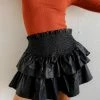MUSTARD SEED BOTTOMS Javon Faux Leather Ruffle Smocked Skort