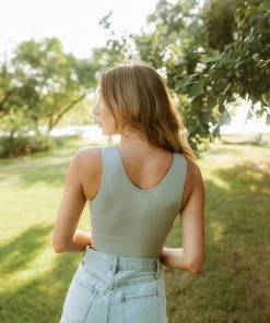 BT Jolie Ribbed Seamless Crop Top - Pewter