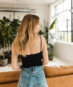 BT BEST SELLERS Seamless Scoop Neck Cami - Black