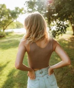 BT Jolie Ribbed Seamless Crop Top - Espresso