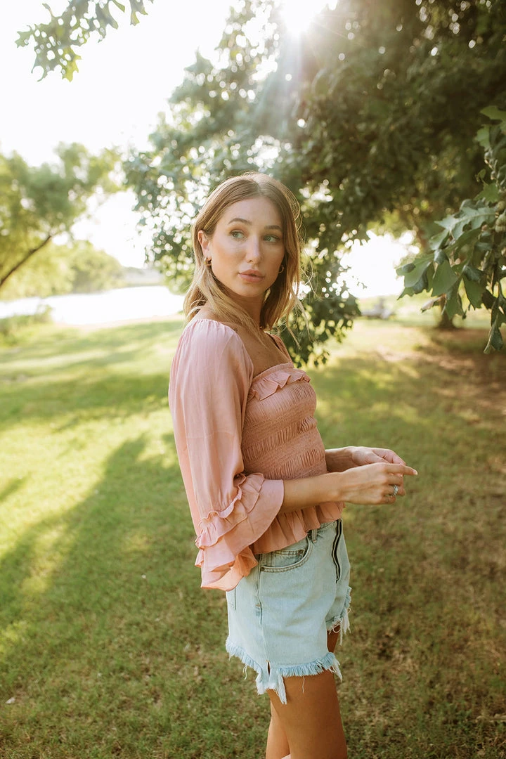 MUSTARD SEED TOPS Brisbane Smocked Ruffle Blouse 11 MUSTARD SEED TOPS Brisbane Smocked Ruffle Blouse