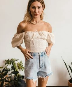 BT Dolores Cotton Embroidered Eyelet Top