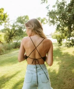 MABLE Joelle Leopard Satin Crop Top- Black