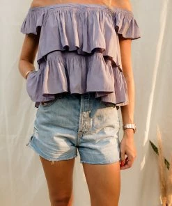 BT Aubrey High Rise Distressed Mom Shorts BOTTOMS