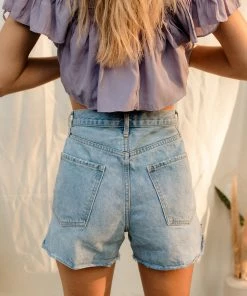 BT Aubrey High Rise Distressed Mom Shorts BOTTOMS