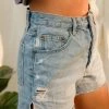 BT Aubrey High Rise Distressed Mom Shorts BOTTOMS