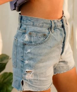 BT Aubrey High Rise Distressed Mom Shorts BOTTOMS