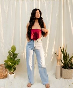 VIBRANT MIU BOTTOMS Jamila High Rise 90's Flare Denim