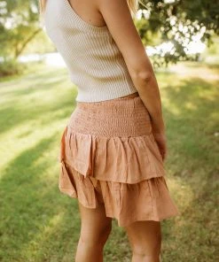 MABLE MATCHING SETS London Smocked Ruffle Mini Skirt